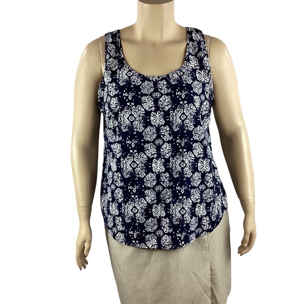 Faded Glory Tank Top Size XXL Blue Print